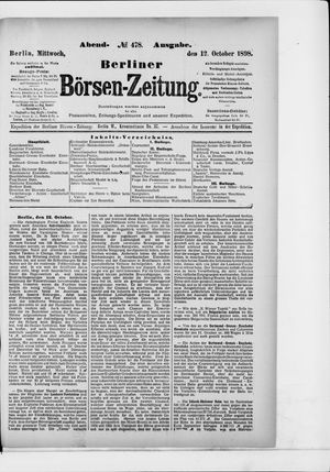 Berliner Börsen-Zeitung on Oct 12, 1898