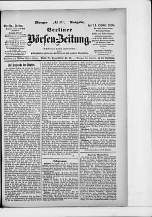 Berliner Börsen-Zeitung on Oct 14, 1898
