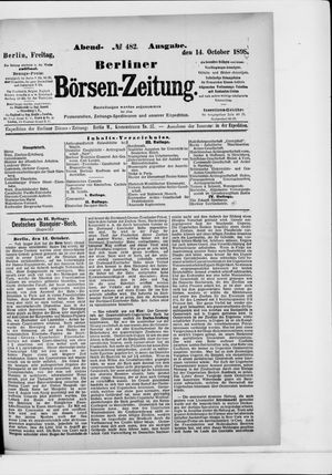Berliner Börsen-Zeitung vom 14.10.1898