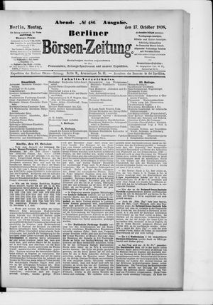 Berliner Börsen-Zeitung vom 17.10.1898