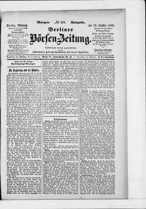 Berliner Börsen-Zeitung vom 19.10.1898