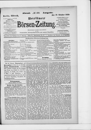 Berliner Börsen-Zeitung vom 19.10.1898