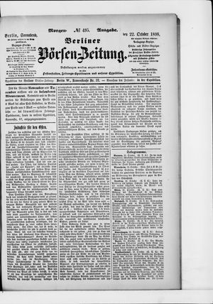 Berliner Börsen-Zeitung vom 22.10.1898