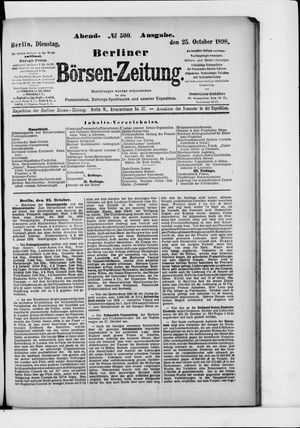 Berliner Börsen-Zeitung on Oct 25, 1898