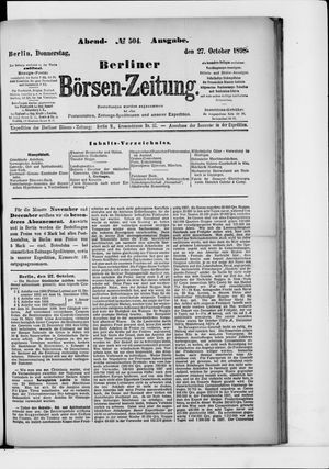 Berliner Börsen-Zeitung vom 27.10.1898