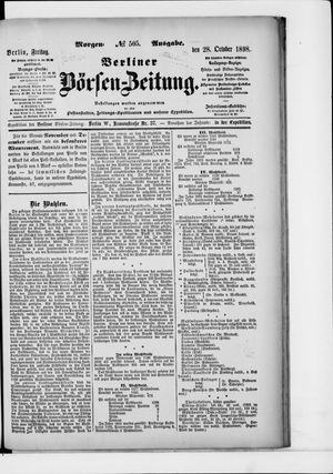 Berliner Börsen-Zeitung vom 28.10.1898