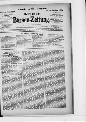 Berliner Börsen-Zeitung on Oct 29, 1898