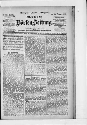 Berliner Börsen-Zeitung vom 30.10.1898
