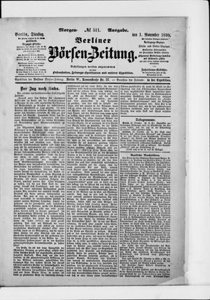 Berliner Börsen-Zeitung vom 01.11.1898