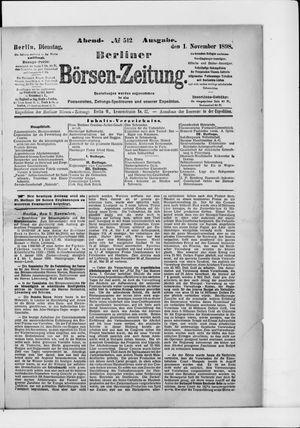 Berliner Börsen-Zeitung vom 01.11.1898