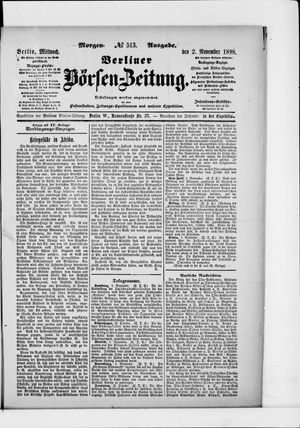 Berliner Börsen-Zeitung vom 02.11.1898