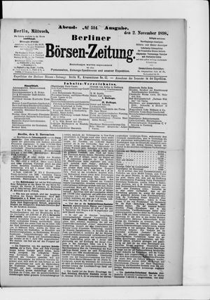 Berliner Börsen-Zeitung on Nov 2, 1898