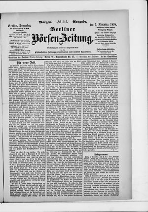 Berliner Börsen-Zeitung vom 03.11.1898