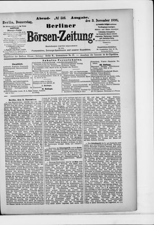 Berliner Börsen-Zeitung vom 03.11.1898