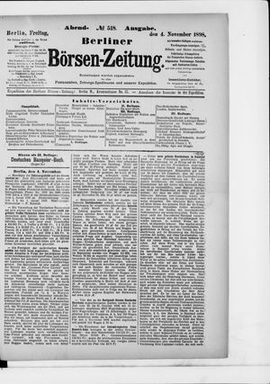 Berliner Börsen-Zeitung vom 04.11.1898