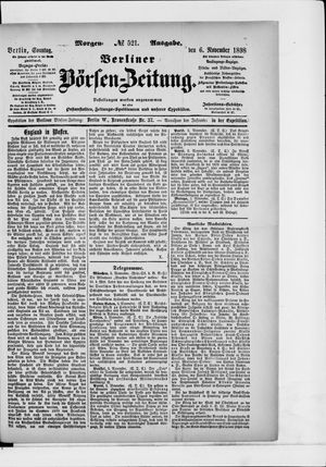 Berliner Börsen-Zeitung vom 06.11.1898