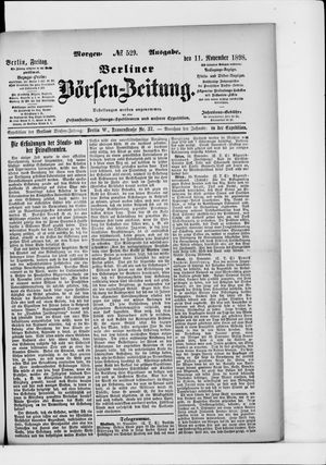 Berliner Börsen-Zeitung vom 11.11.1898