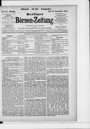 Berliner Börsen-Zeitung vom 14.11.1898