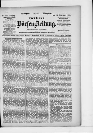 Berliner Börsen-Zeitung vom 15.11.1898