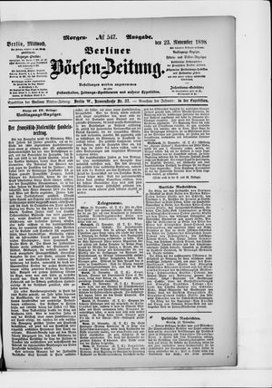 Berliner Börsen-Zeitung vom 23.11.1898