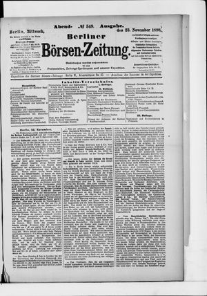 Berliner Börsen-Zeitung vom 23.11.1898