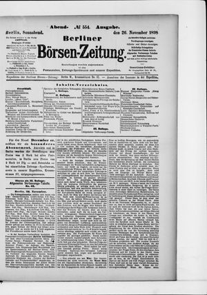 Berliner Börsen-Zeitung vom 26.11.1898