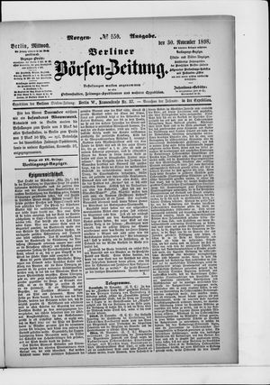 Berliner Börsen-Zeitung on Nov 30, 1898