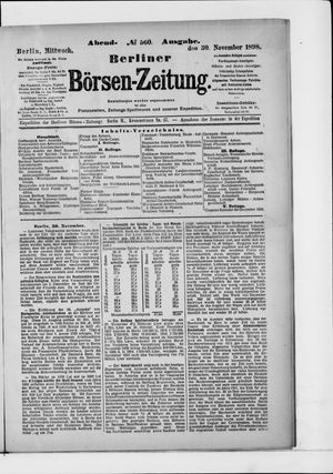 Berliner Börsen-Zeitung vom 30.11.1898