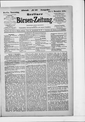 Berliner Börsen-Zeitung vom 01.12.1898