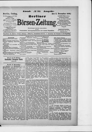 Berliner Börsen-Zeitung vom 02.12.1898