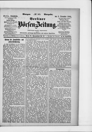 Berliner Börsen-Zeitung on Dec 3, 1898