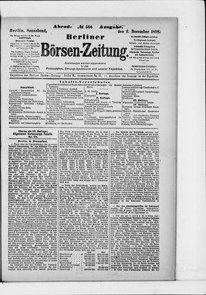 Berliner Börsen-Zeitung vom 03.12.1898