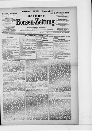 Berliner Börsen-Zeitung vom 07.12.1898