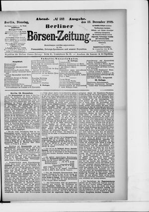 Berliner Börsen-Zeitung vom 13.12.1898