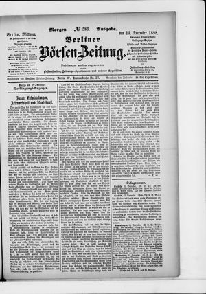 Berliner Börsen-Zeitung vom 14.12.1898