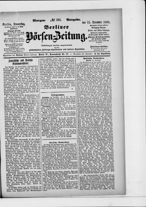 Berliner Börsen-Zeitung vom 15.12.1898