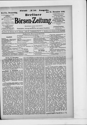 Berliner Börsen-Zeitung vom 15.12.1898