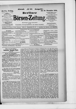 Berliner Börsen-Zeitung vom 16.12.1898