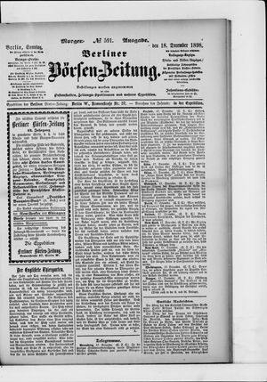 Berliner Börsen-Zeitung vom 18.12.1898