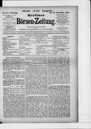 Berliner Börsen-Zeitung on Dec 20, 1898