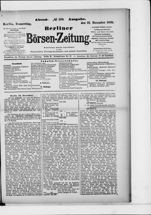 Berliner Börsen-Zeitung on Dec 22, 1898