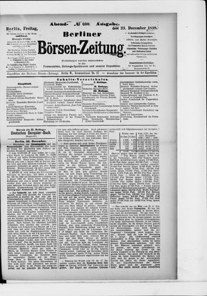 Berliner Börsen-Zeitung vom 23.12.1898