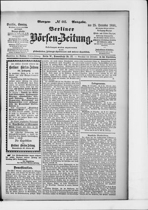 Berliner Börsen-Zeitung vom 25.12.1898