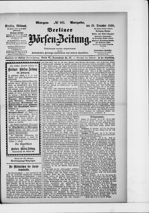 Berliner Börsen-Zeitung vom 28.12.1898