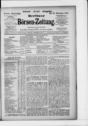 Berliner Börsen-Zeitung vom 29.12.1898
