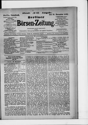 Berliner Börsen-Zeitung vom 31.12.1898