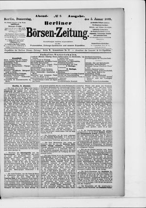 Berliner Börsen-Zeitung vom 05.01.1899
