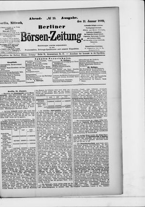 Berliner Börsen-Zeitung on Jan 11, 1899