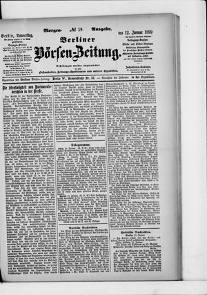 Berliner Börsen-Zeitung on Jan 12, 1899