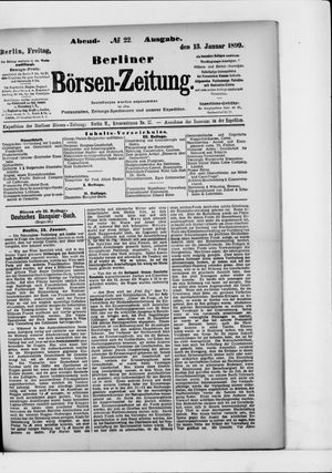 Berliner Börsen-Zeitung on Jan 13, 1899
